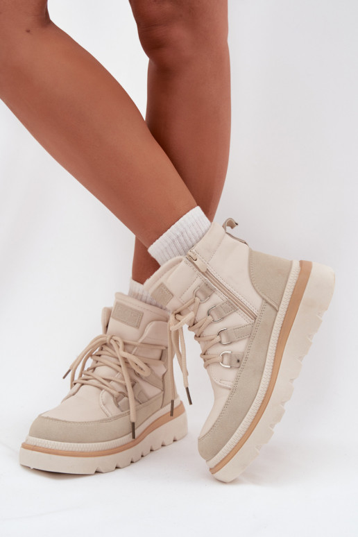 Dámské podpatky s platformou slonová kost Liorae