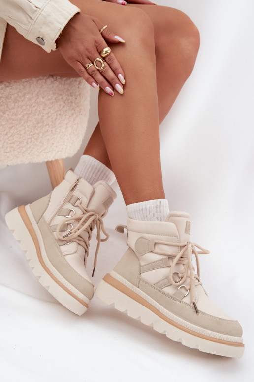 Dámské podpatky s platformou slonová kost Liorae