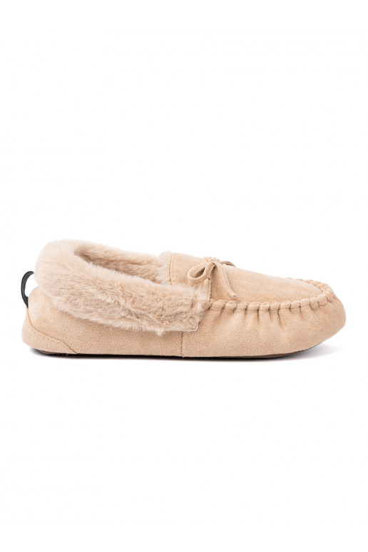 teplý  kapcie typu mokasíny s mašlí