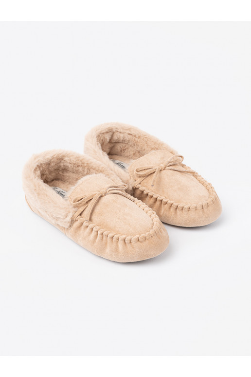 teplý  kapcie typu mokasíny s mašlí