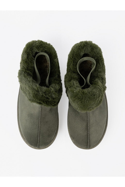 khaki boty a'la  s kožešinou