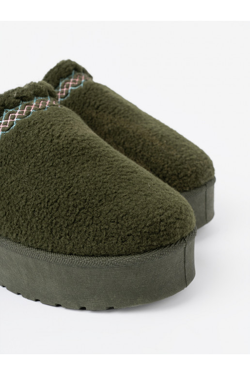 khaki, miękkie boty a'la  bez pięty