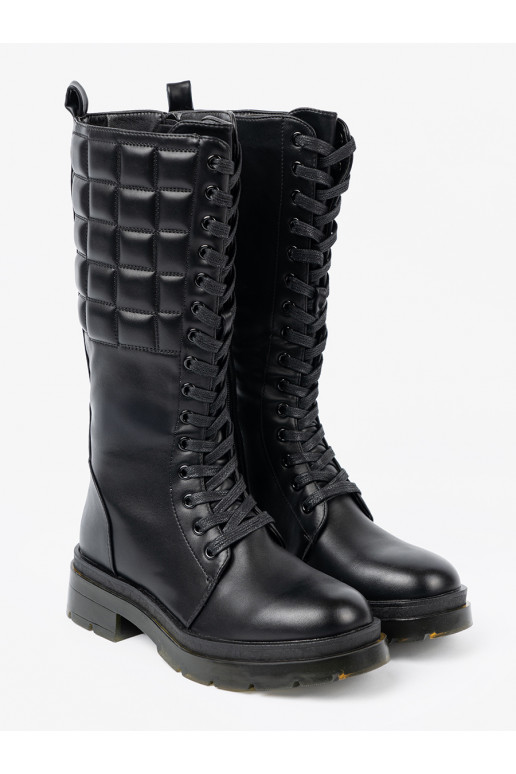 Černé dlouhé boty z m i suwakiem  Černé dlouhé boty z m i suwakiem