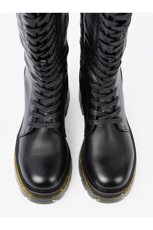 Černé dlouhé boty z m i suwakiem  Černé dlouhé boty z m i suwakiem