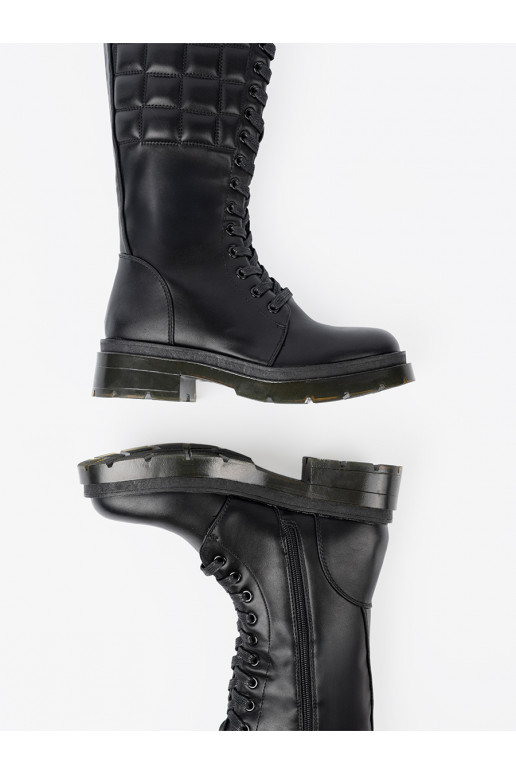 Černé dlouhé boty z m i suwakiem  Černé dlouhé boty z m i suwakiem