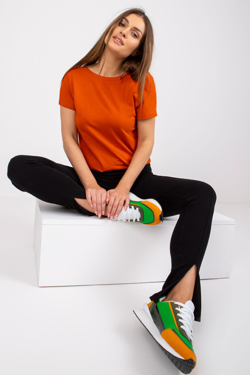 Tmavě oranžové dámské tričko Fire