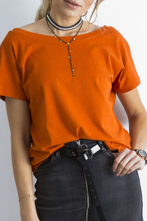 Tmavě oranžové dámské tričko Fire