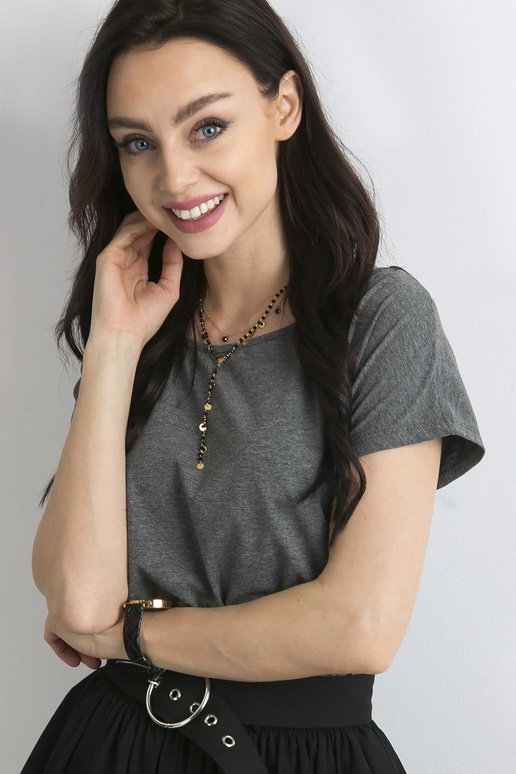 Tmavě šedé melanžové tričko Circle