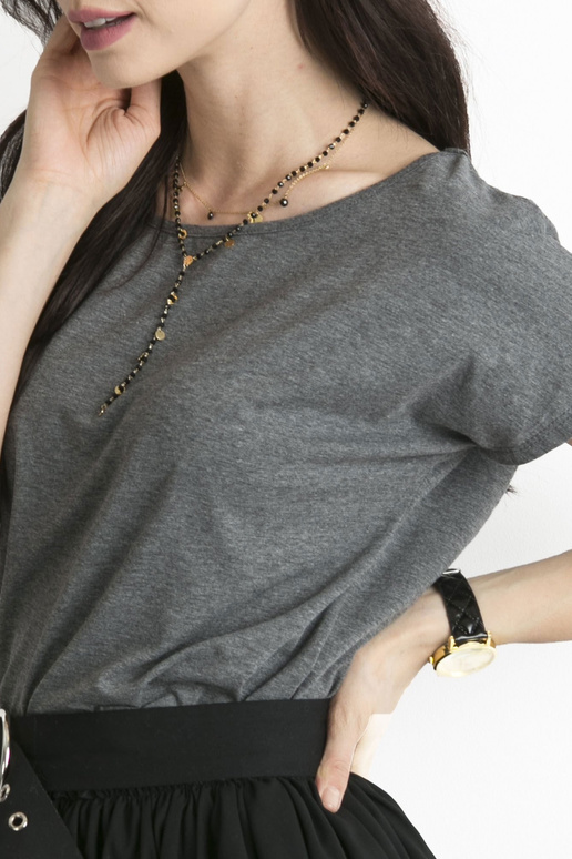 Tmavě šedé melanžové tričko Circle