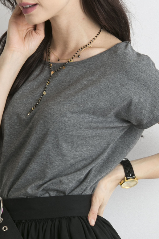 Tmavě šedé melanžové tričko Circle