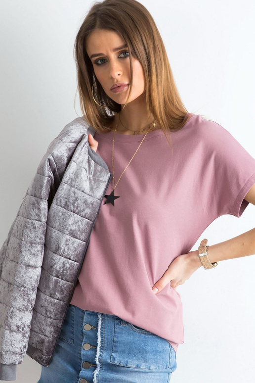 T-shirt-RV-TS-4662.35P-ciemny różowy T-shirt-RV-TS-4662.35P-ciemny różowy