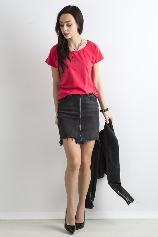 Tmavě korálové tričko Circle