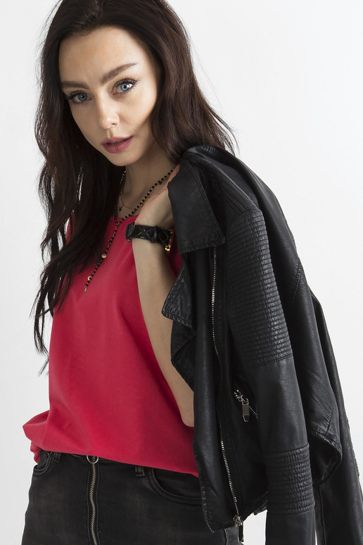 Tmavě korálové tričko Circle