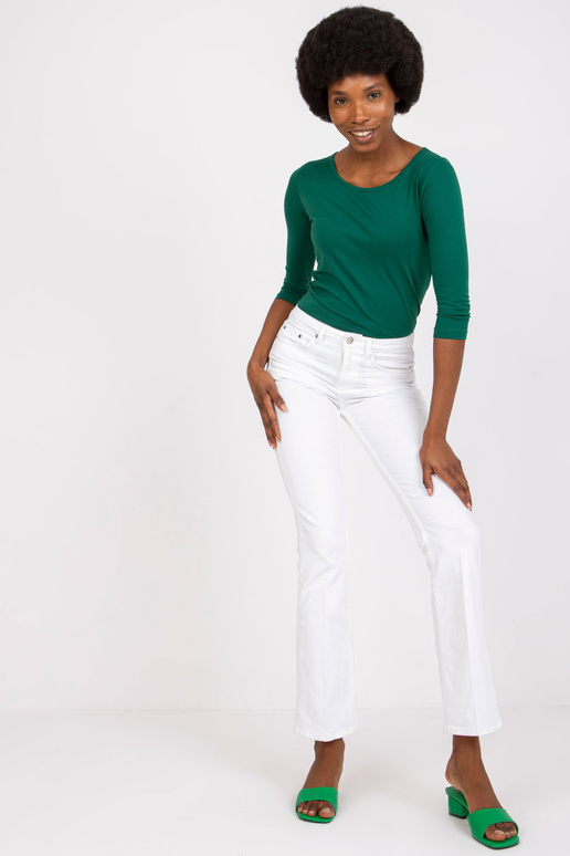 Tmavě zelená basic halenka z bavlny Mona