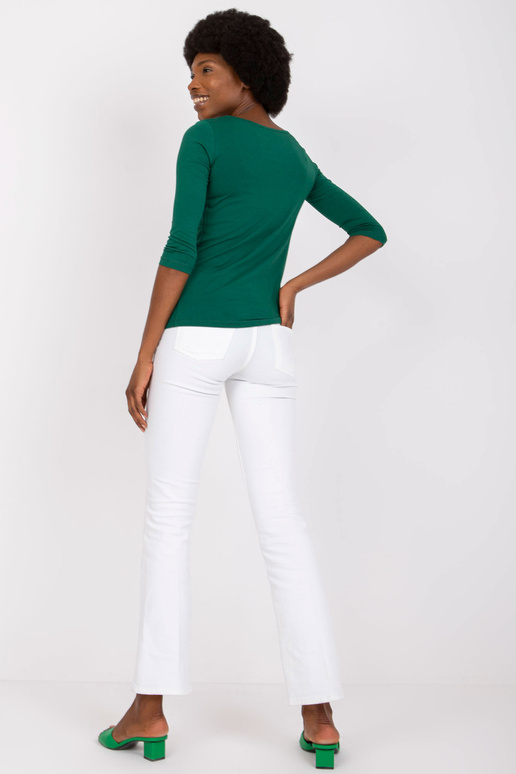 Tmavě zelená basic halenka z bavlny Mona