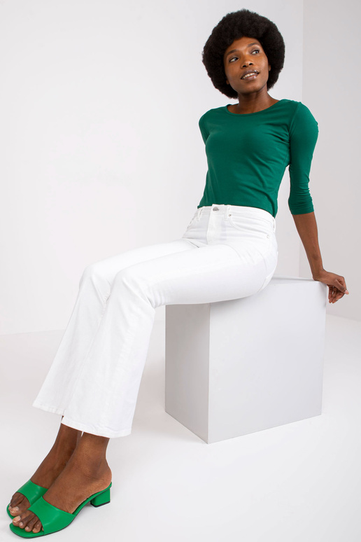 Tmavě zelená basic halenka z bavlny Mona