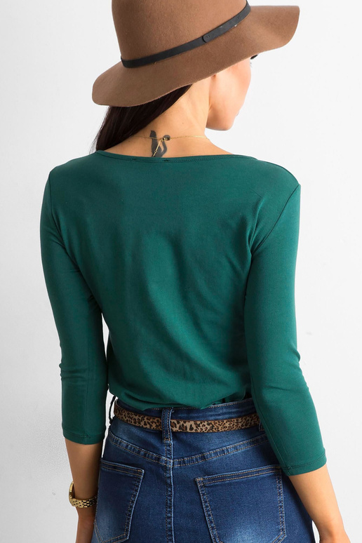 Tmavě zelená basic halenka z bavlny Mona