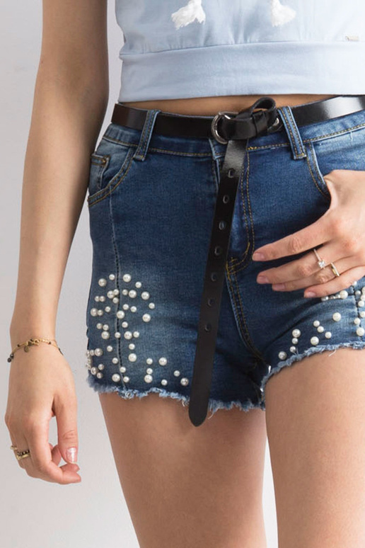 Tmavě modré šortky s perlami