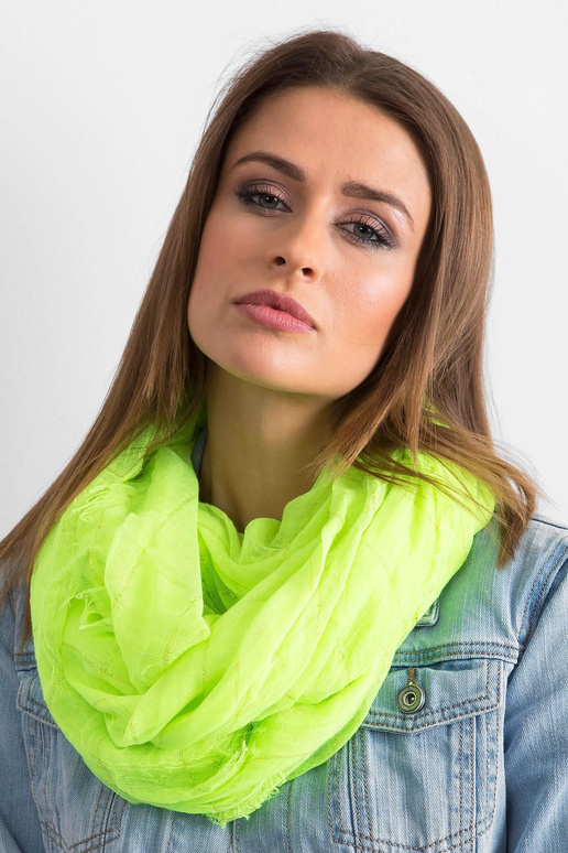 Fluo žlutý šátek s metalickou nití