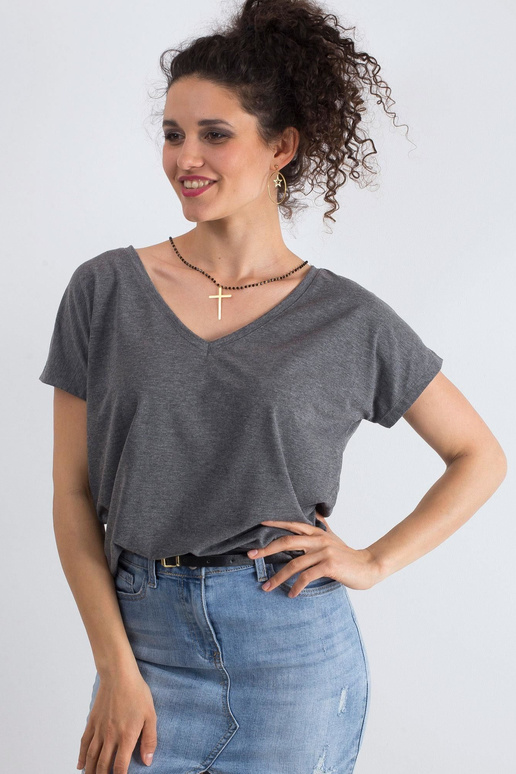 Tmavě šedé melanžové tričko Emory