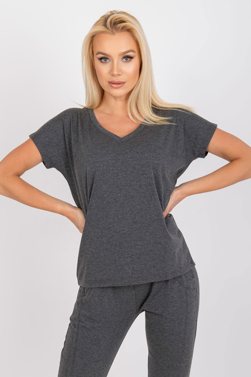 Tmavě šedé melanžové tričko Emory