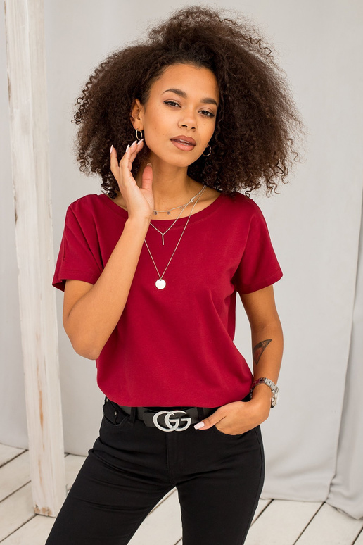 T-shirt-RV-TS-4662.86-bordowy T-shirt-RV-TS-4662.86-bordowy
