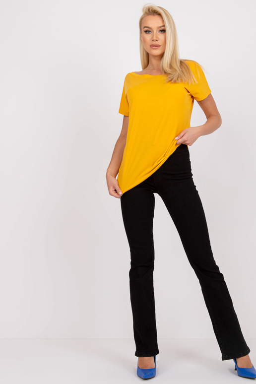 Tmavě žluté dámské tričko Fire