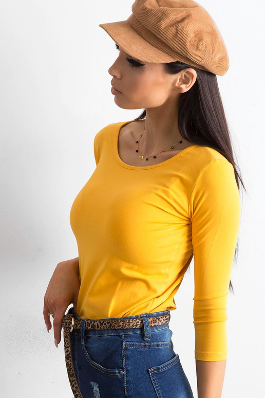 Tmavě žlutá bavlněná halenka Mona