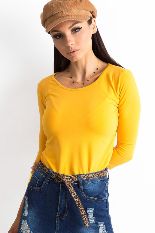 Tmavě žlutá bavlněná halenka Mona