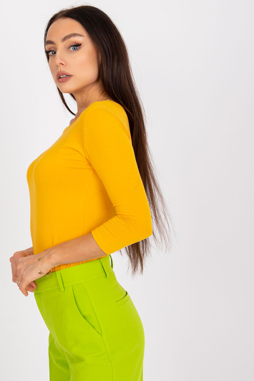 Tmavě žlutá bavlněná halenka Mona