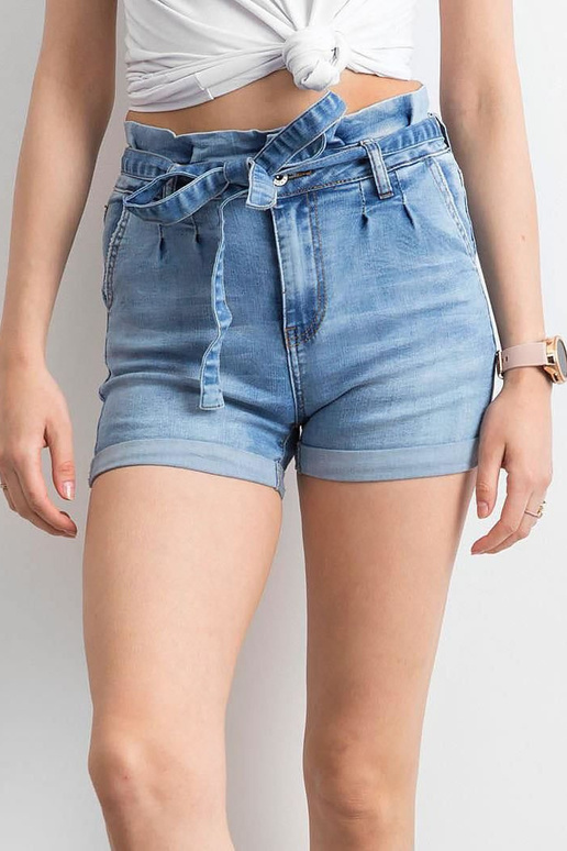 Modré džínové šortky s páskem