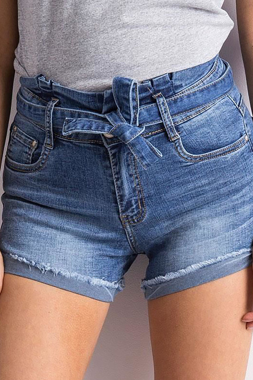 Modré džínové šortky s páskem