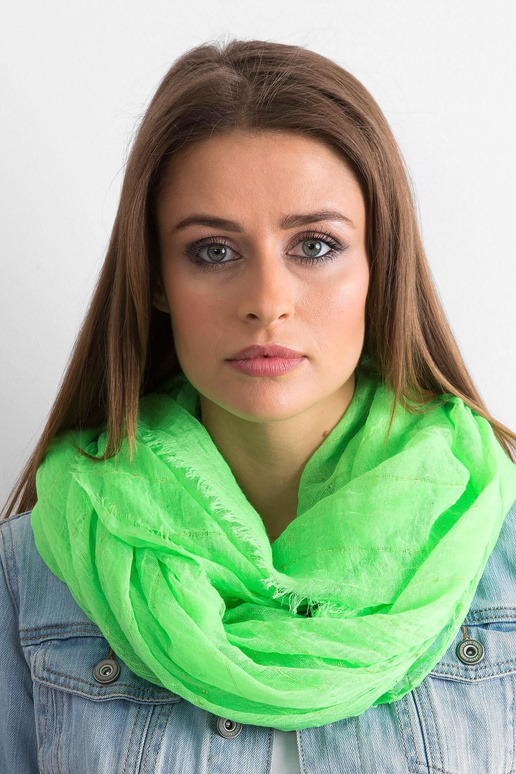 Fluo zelený šátek s metalickou nití