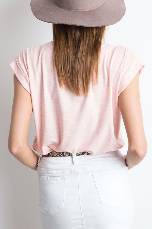 Růžové tričko Revolution v barvě melange Růžové tričko Revolution v barvě melange