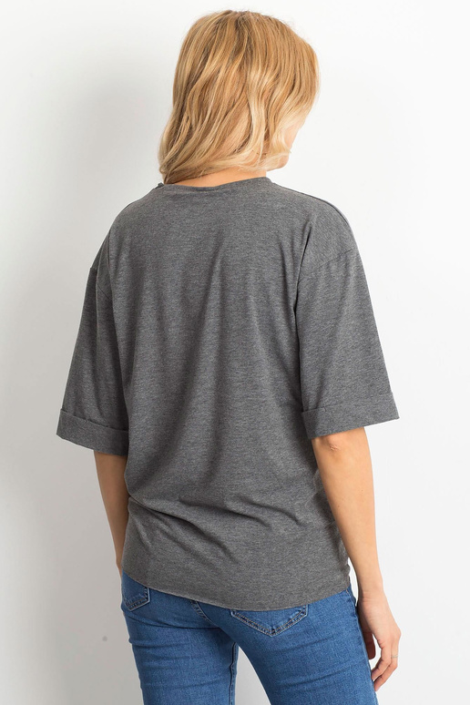 Tmavě šedá melanžová halenka oslava