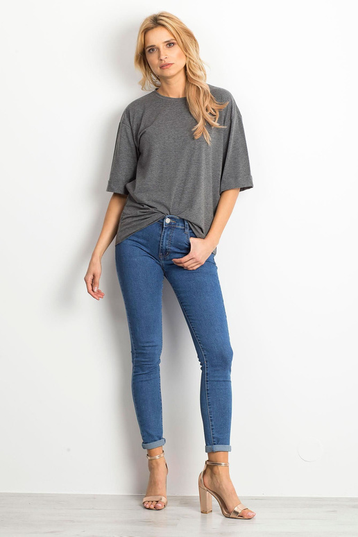 Tmavě šedá melanžová halenka oslava