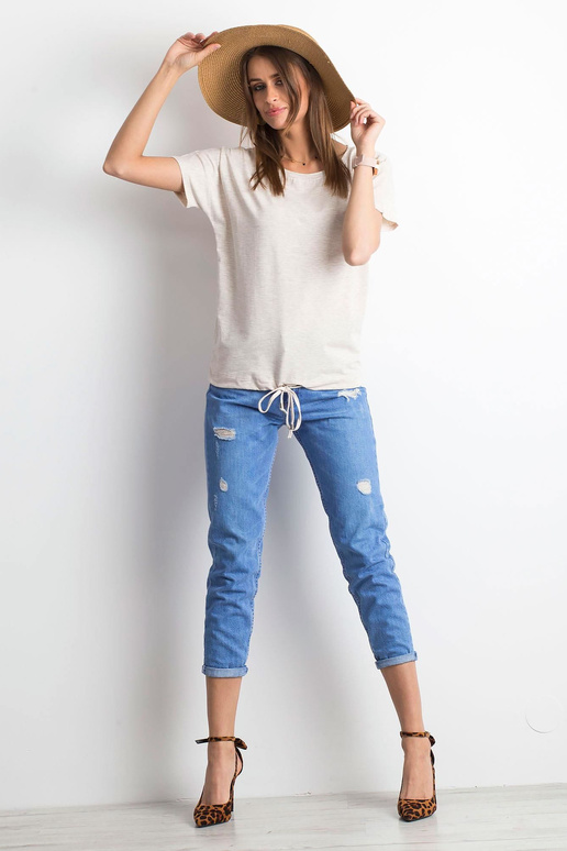 Béžové melanžové tričko Curiosity