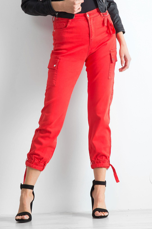 Červené vintage kalhoty