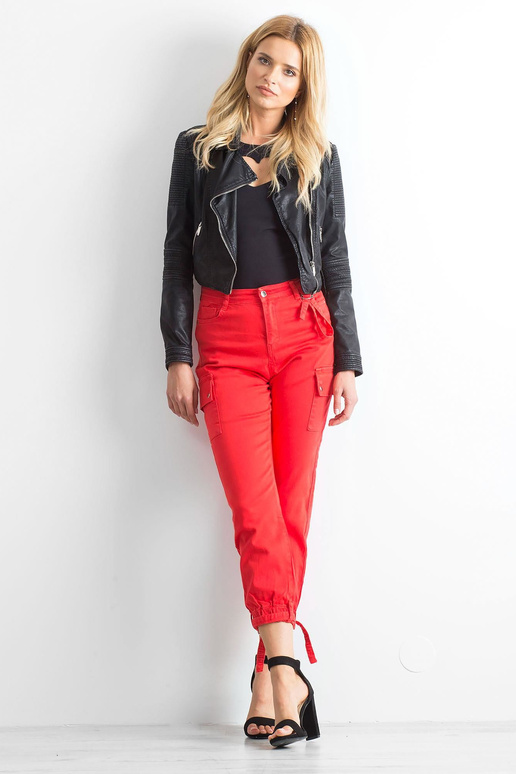 Červené vintage kalhoty