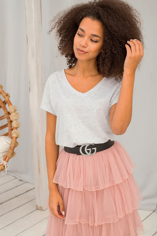 Světle šedé melanžové tričko Emory