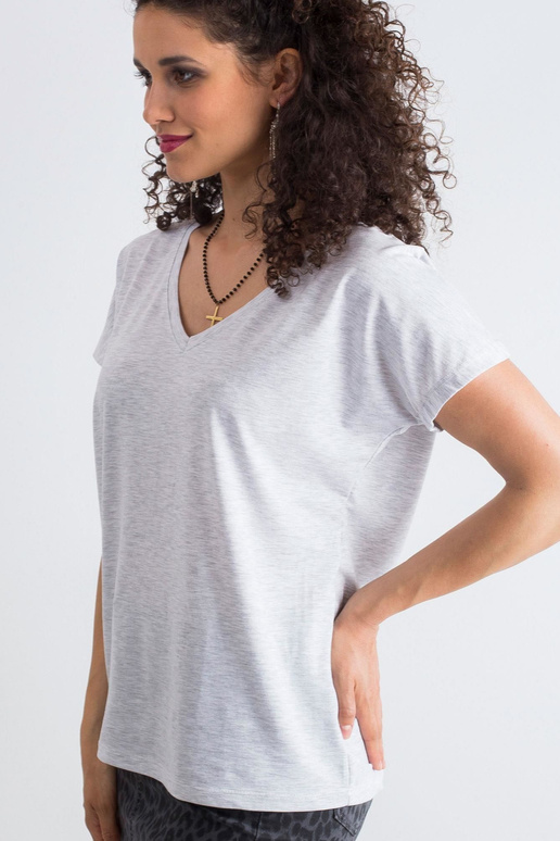 Světle šedé melanžové tričko Emory