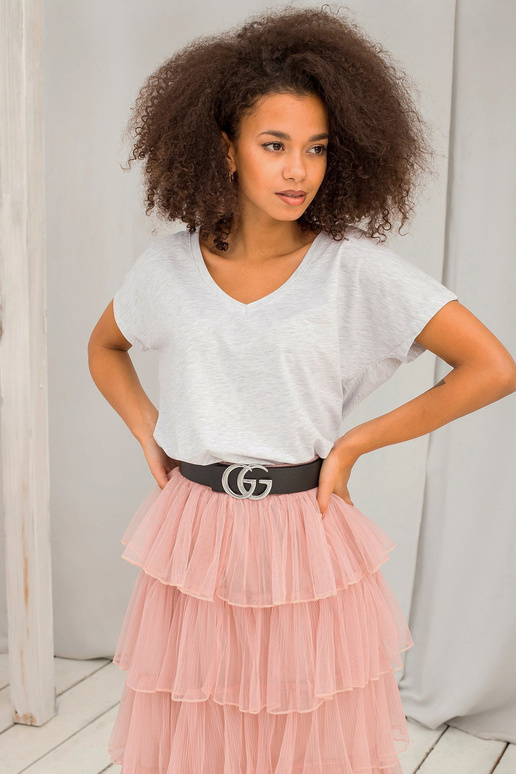 Světle šedé melanžové tričko Emory