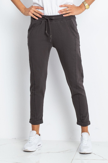 Tmavé khaki kalhoty Přístupné