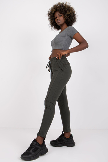 Tmavé khaki kalhoty Přístupné 2