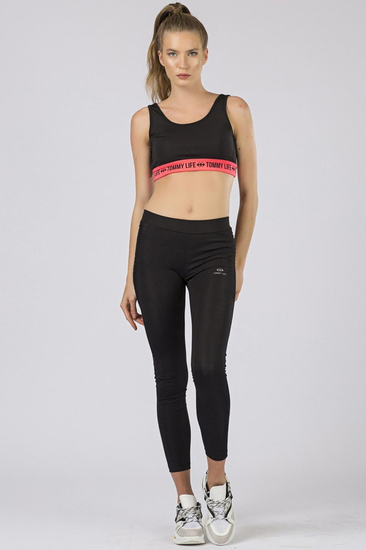 TOMMY LIFE Černý sportovní top TOMMY LIFE Černý sportovní top