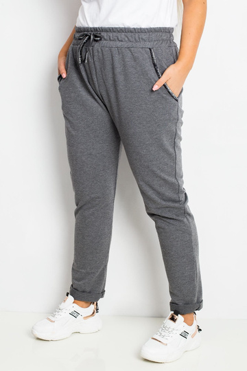 Tmavě šedé kalhoty Plus... 2