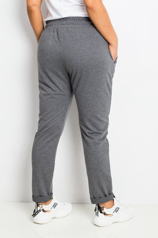 Tmavě šedé kalhoty Plus Size Savage