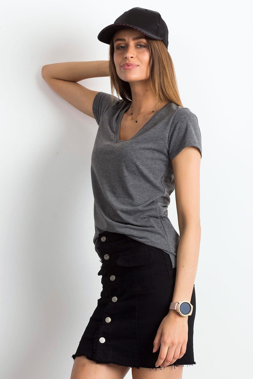 Tmavě šedé melanžové tričko Square