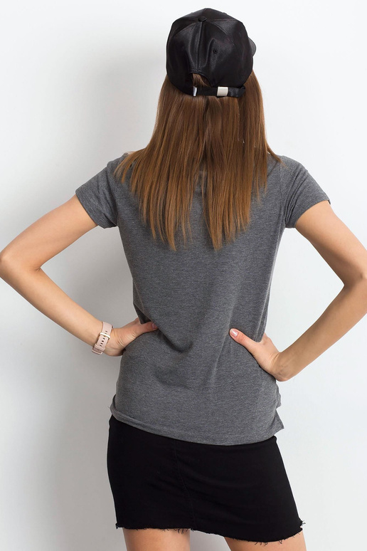 Tmavě šedé melanžové tričko Square