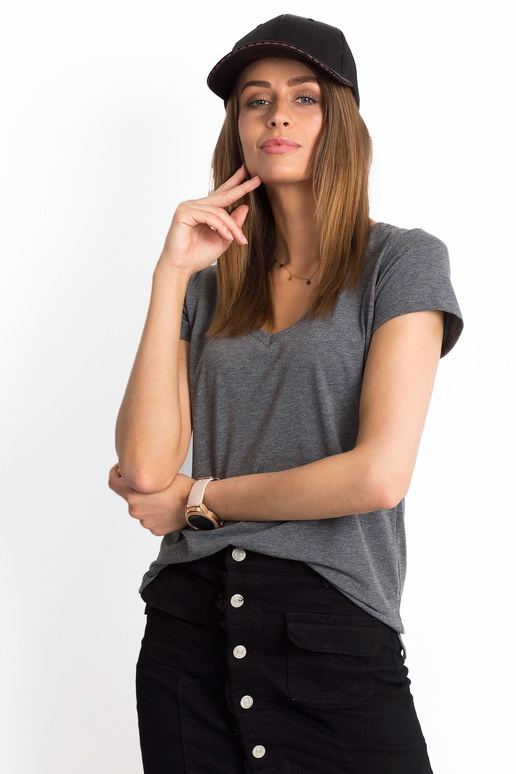 Tmavě šedé melanžové tričko Square